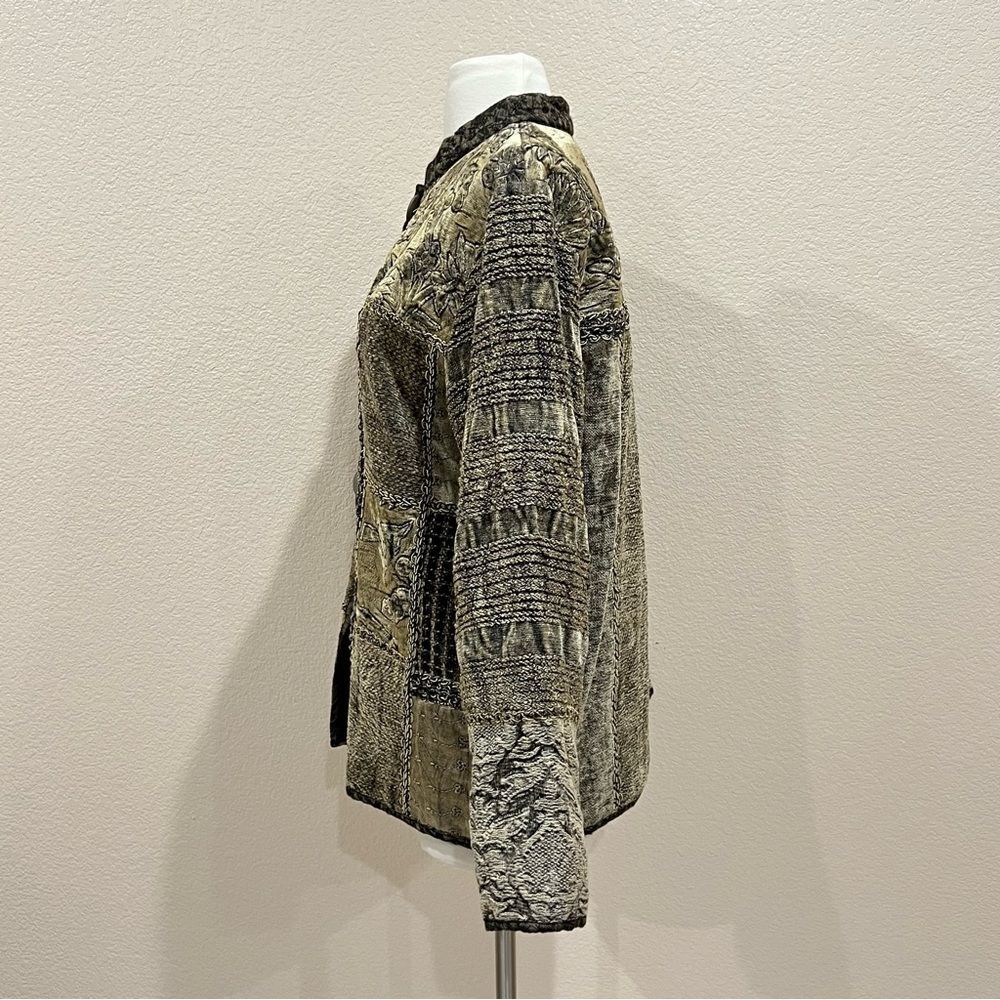 Flashback Velour Patchwork Blazer Jacket Size Sma… - image 5